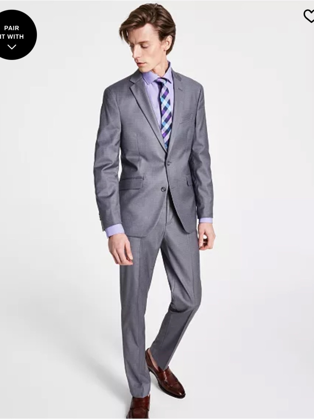 Gray Kenneth Cole Men's Gray Two-Piece Suit - Modern Fit
